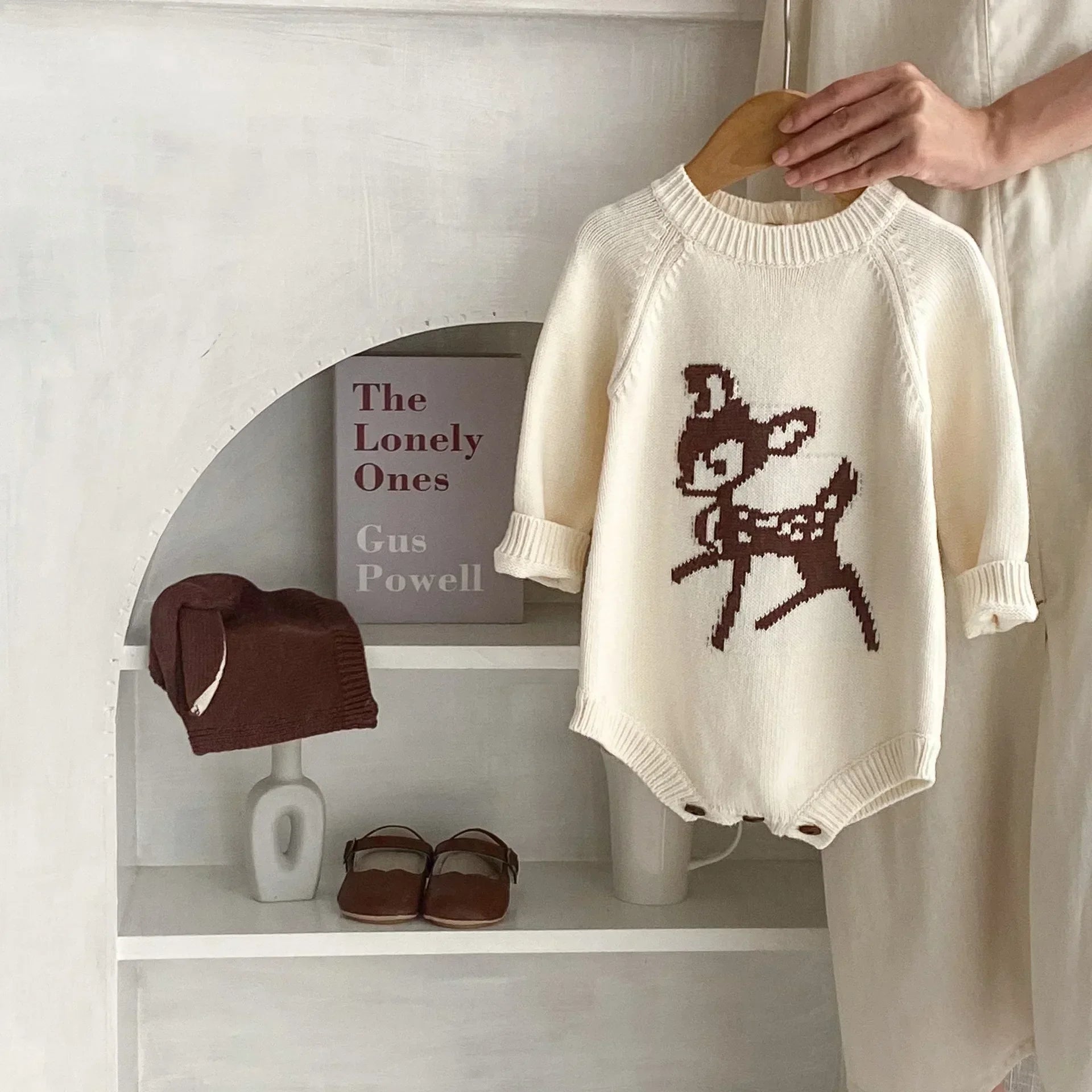 Deer Knit Baby Bodysuit