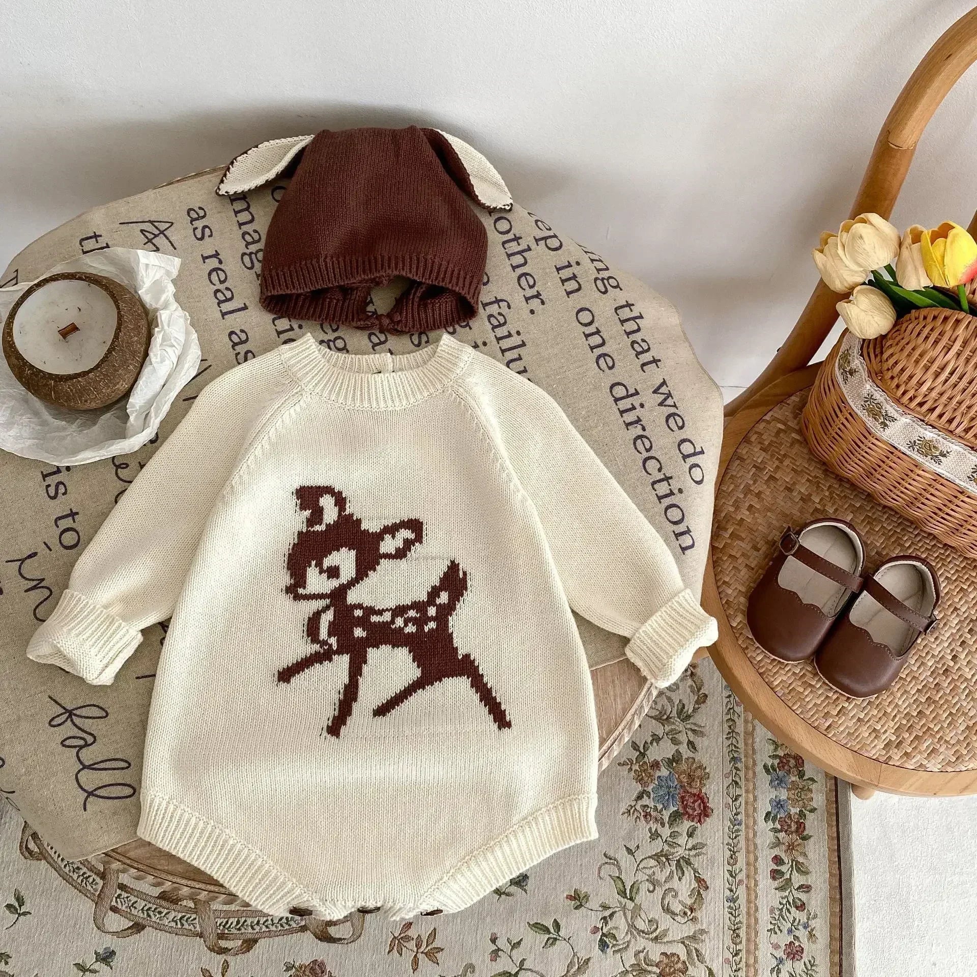 Deer Knit Baby Bodysuit