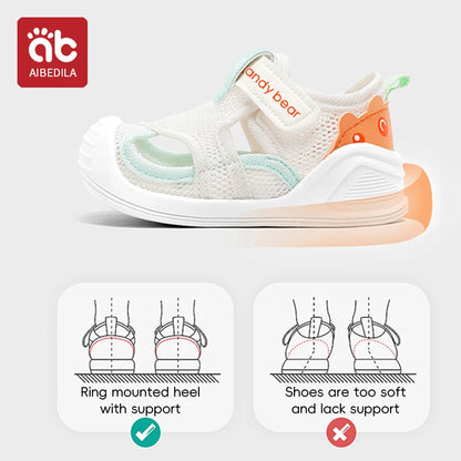 Baby Sandals - Breathable Closed Toe Comfort with Secure Velcro Straps