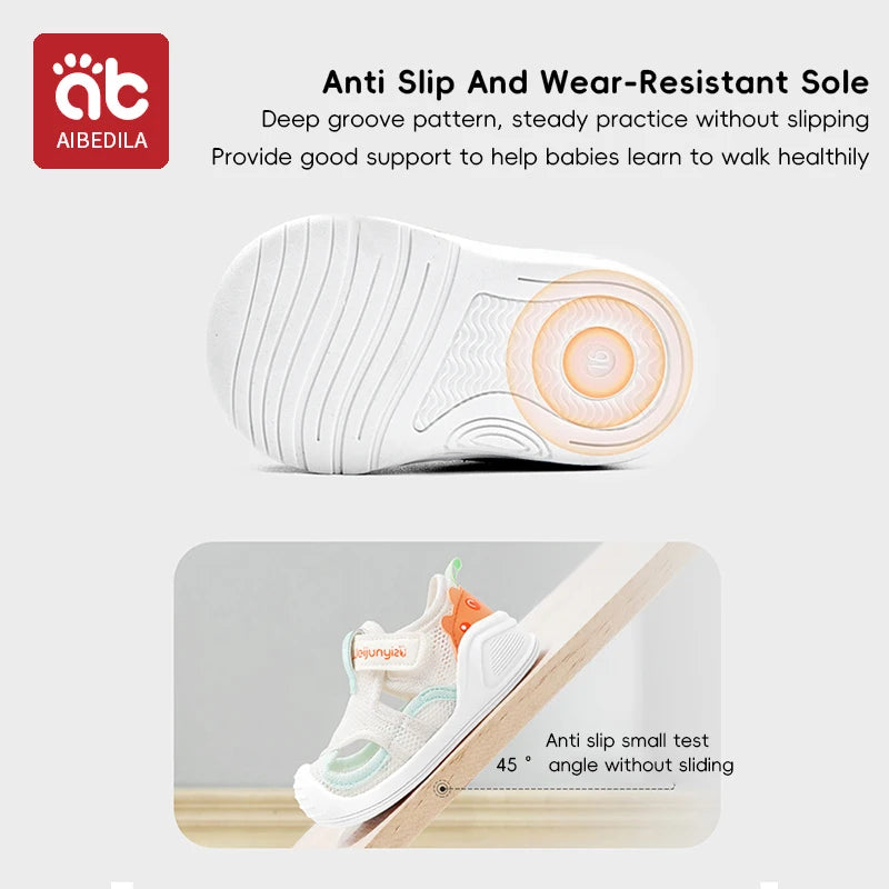 Baby Sandals - Breathable Closed Toe Comfort with Secure Velcro Straps